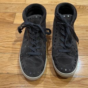 Ladies size 9 MARC FISHER gray embellished mid rise sneaker